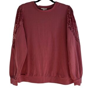Como Vintage Women's Boho Long Sleeve Shirt Top Color: Dusty Rose Size XXL GUC
